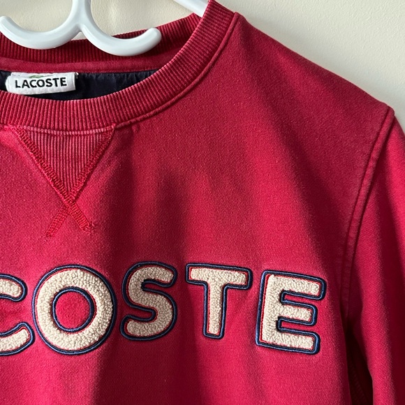 Lacoste Red Crewneck Sweatshirt - Picture 7 of 7